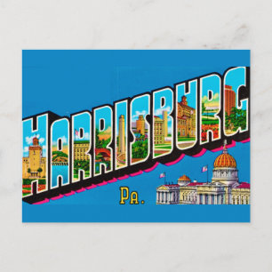 Tarjeta postal retro de Harrisburg PA