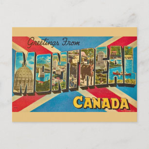 Tarjeta postal retro de Montreal Canadá