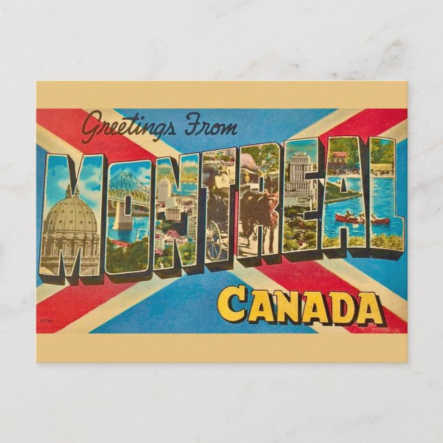 Tarjeta postal retro de Montreal Canadá (Anverso)