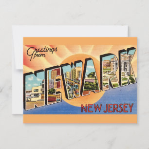 Tarjeta postal retro de Newark NJ