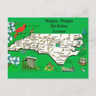Tarjeta postal retro de ocasión de Carolina del No