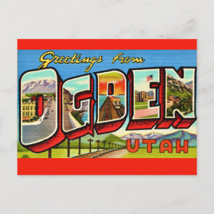 Tarjeta postal retro de Ogden Utah