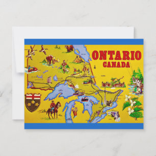 Tarjeta postal retro de Ontario Canadá