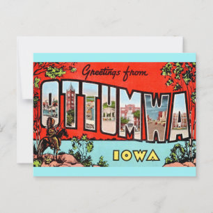 Tarjeta postal retro de Otumwa Iowa