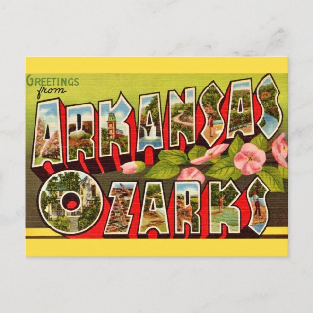  Tarjeta postal retro de Ozarks Arkansas  (Anverso)