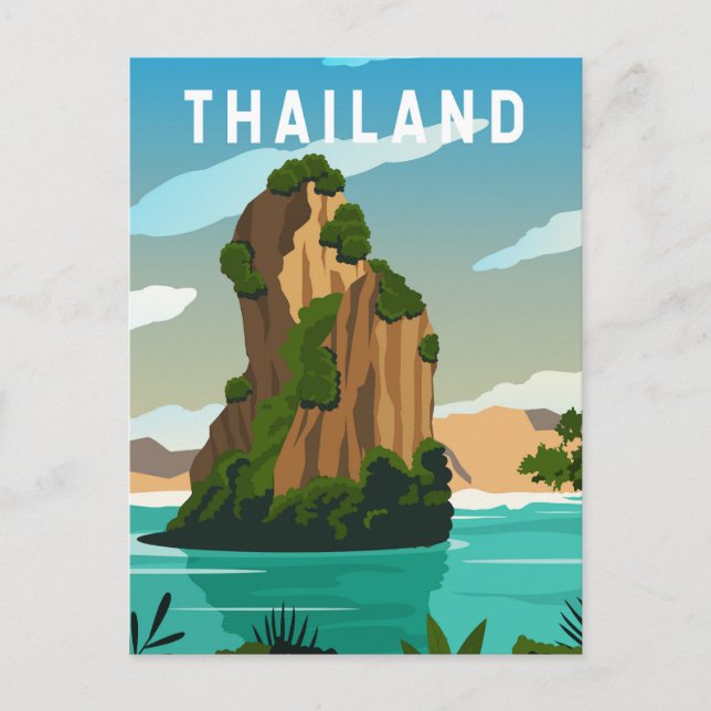 Tarjeta postal retro de Phuket Tailandia (Anverso)