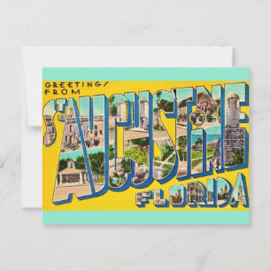 Tarjeta postal retro de San Agustín Florida