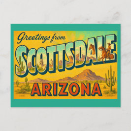 Tarjeta postal retro de Scottsdale Arizona