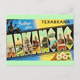Tarjeta postal retro de Texarkana Arkansas
