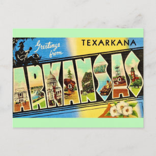 Tarjeta postal retro de Texarkana Arkansas 