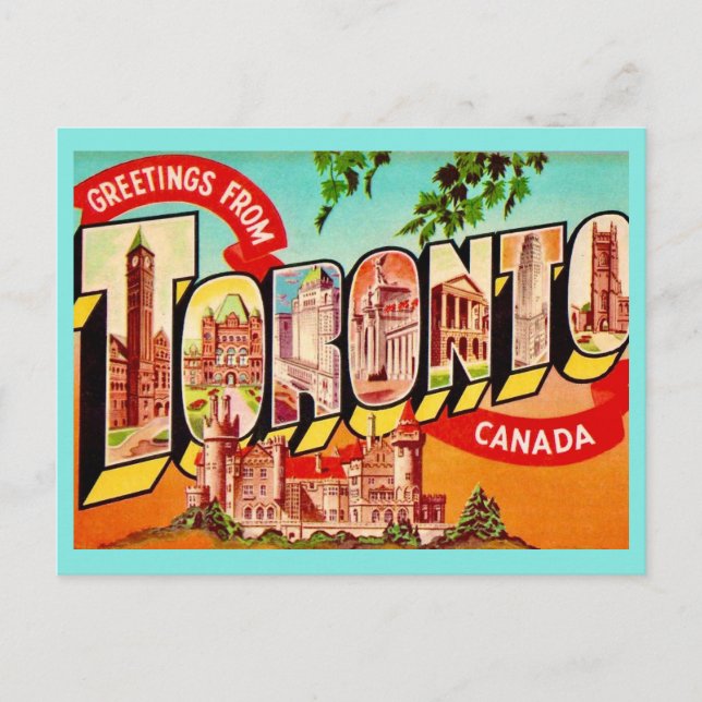 Tarjeta postal retro de Toronto Canadá (Anverso)
