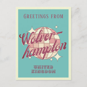 Tarjeta postal retro de vacaciones en Wolverhampto