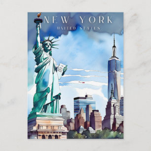 Tarjeta postal retro de viaje de Nueva York