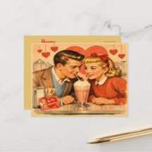 Tarjeta postal retro del día de San Valentín ameri