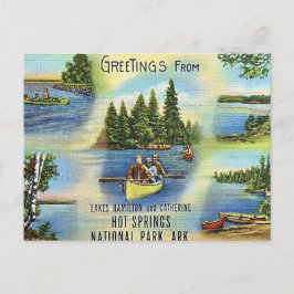 Tarjeta postal retro del Parque Nacional Hot Sprin