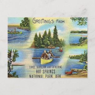 Tarjeta postal retro del Parque Nacional Hot Sprin