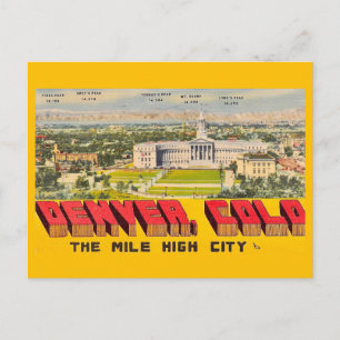 Tarjeta postal retro Denver Colorado