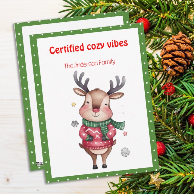 Tarjeta postal retro divertida de renos de Navidad (Subido por el creador)