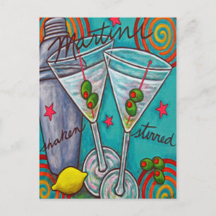 Tarjeta postal Retro Martini