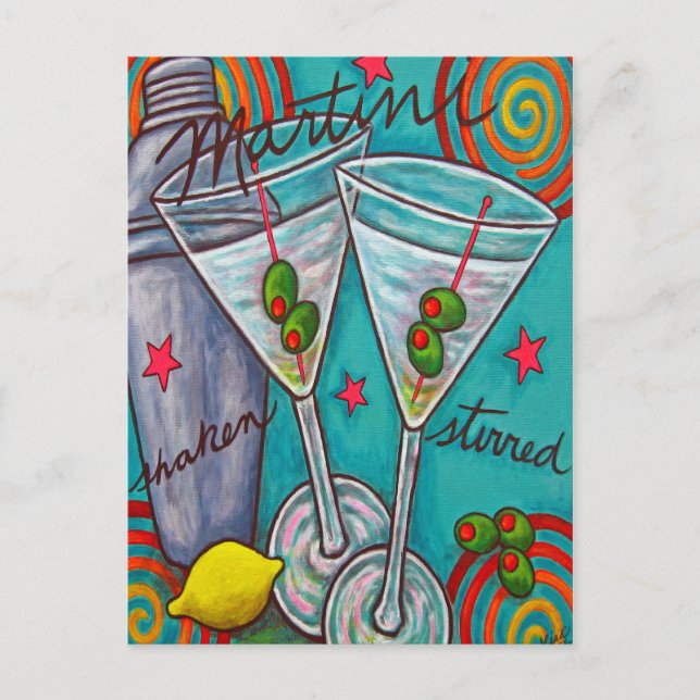 Tarjeta postal Retro Martini (Anverso)