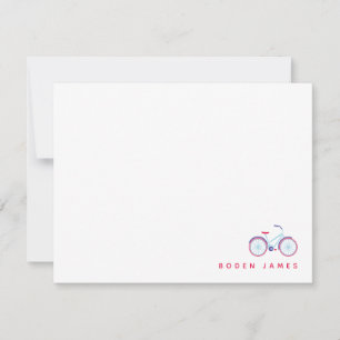 Tarjeta Postal Retro Moderno de Bicicleta Roja y A