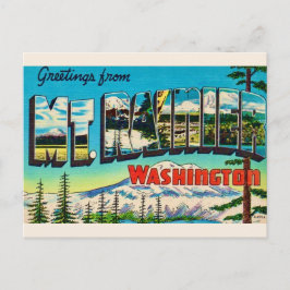 Tarjeta postal retro Mt Rainier Washington