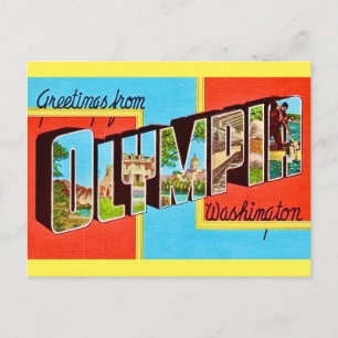 Tarjeta postal Retro Olympia WA