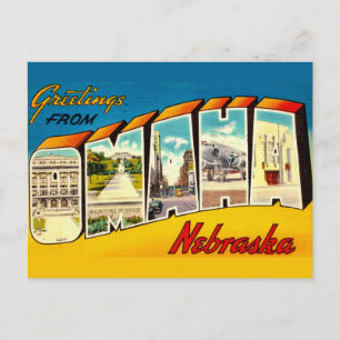 Tarjeta postal retro Omaha Nebraska