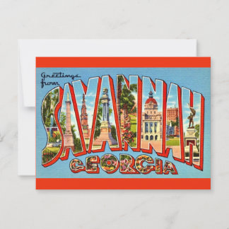 Tarjeta postal retro Savannah Georgia