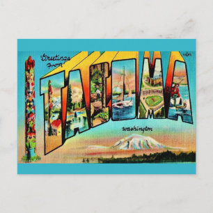 Tarjeta postal retro Tacoma WA