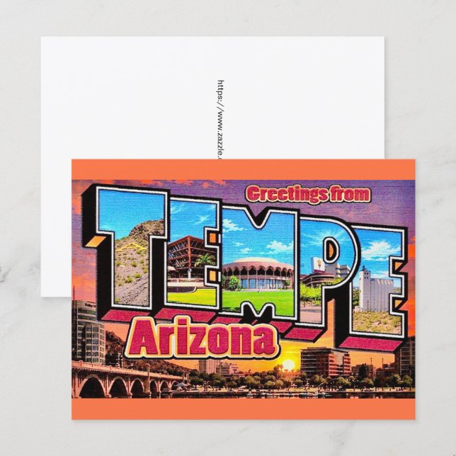 Tarjeta postal retro Tempe Arizona (Anverso / Reverso)