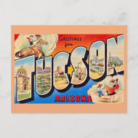 Tarjeta postal retro Tucson Arizona