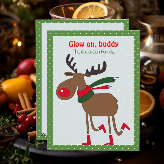 Tarjeta postal retro verde de deseo de Navidad de  (Subido por el creador)