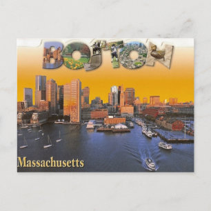 Tarjeta postal retro vintage de Boston