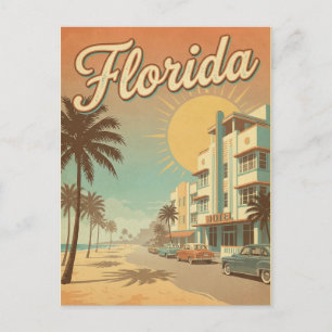 Tarjeta postal retro vintage de Florida