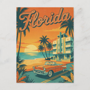 Tarjeta postal retro vintage de Florida