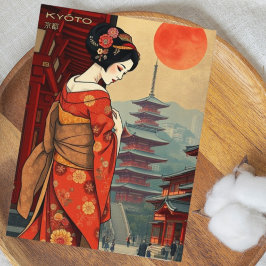 Tarjeta postal retro vintage de Kyōto 京都 Japón gei