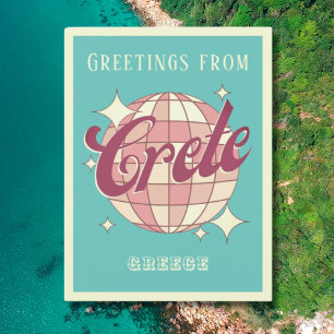 Tarjeta postal retro vintage de vacaciones en Cret