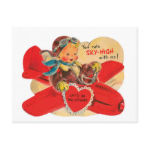 Tarjeta postal retro vintage para niños de San Val