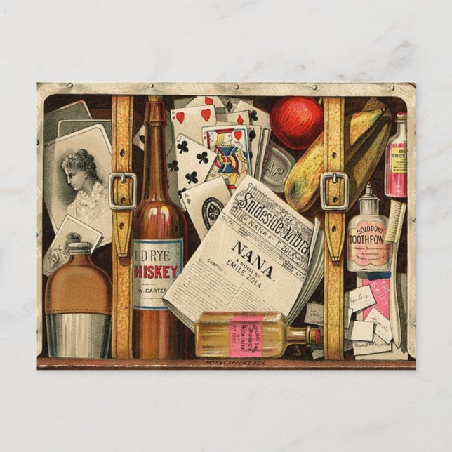 Tarjeta postal Retro Vintage Travel Suite (Anverso)