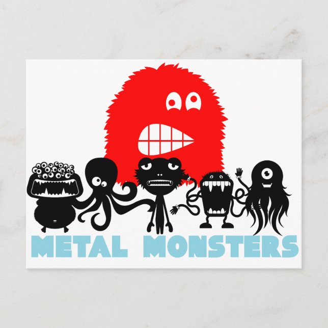 Tarjeta postal Rock=Life 'Metalizado Monsters' (Anverso)