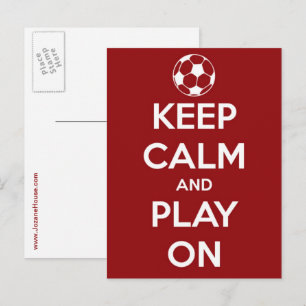 Tarjeta Postal Roja de Mantén la Calma y Sigue Jug