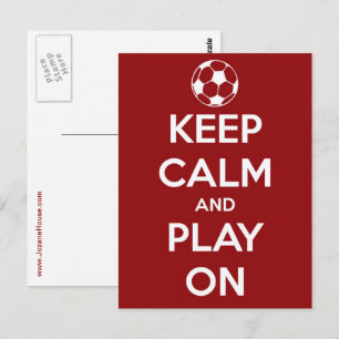 Tarjeta Postal Roja de Mantén la Calma y Sigue Jug