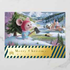 tarjeta postal roja de montaña de nieve F