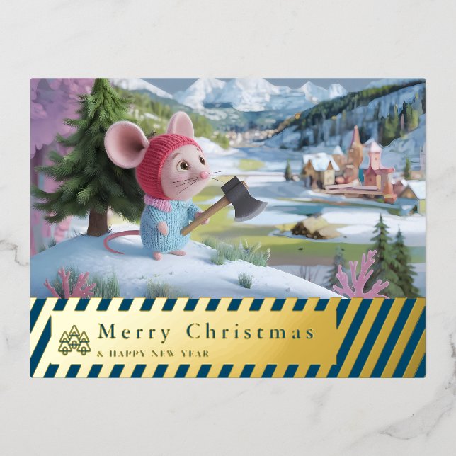 tarjeta postal roja de montaña de nieve F (Anverso)