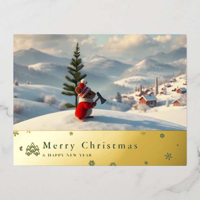 tarjeta postal roja de montaña de nieve K (Anverso)