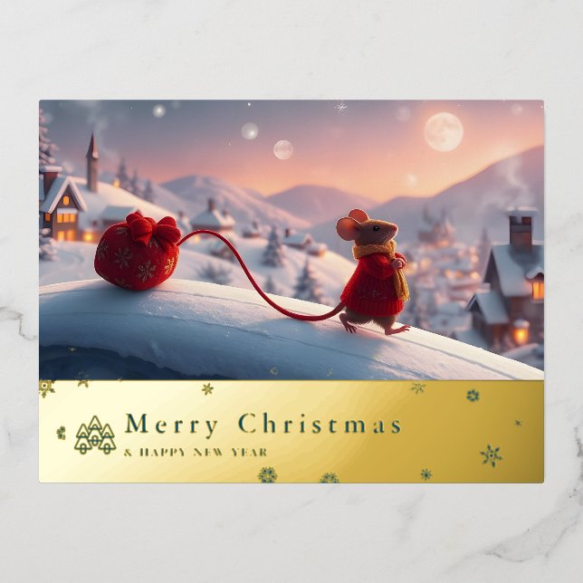 tarjeta postal roja de montaña de nieve L (Anverso)