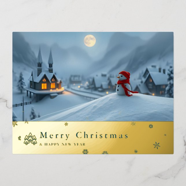 tarjeta postal roja de montaña de nieve U (Anverso)