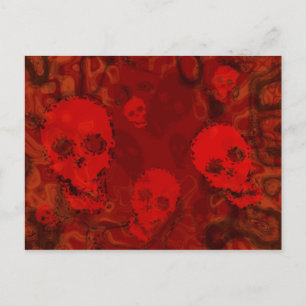 Tarjeta postal roja de Skull Specters