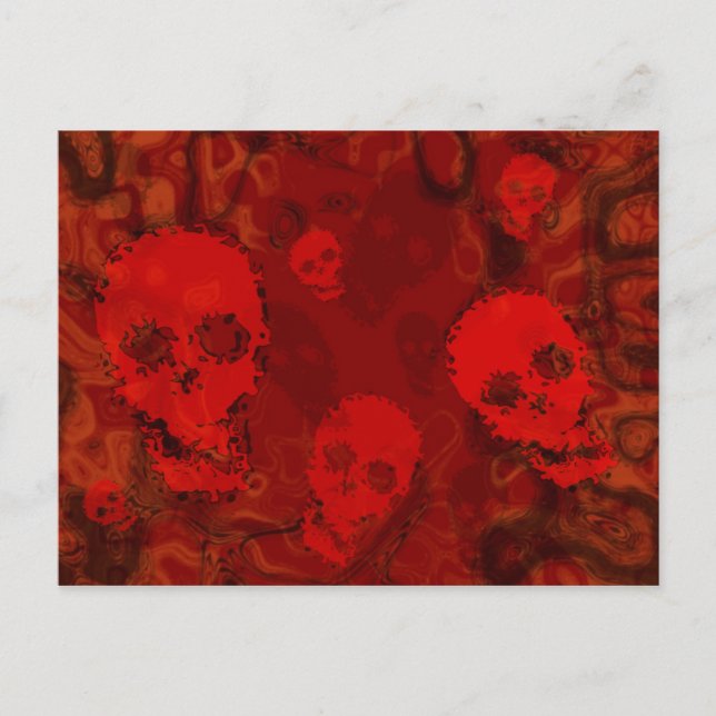 Tarjeta postal roja de Skull Specters (Anverso)